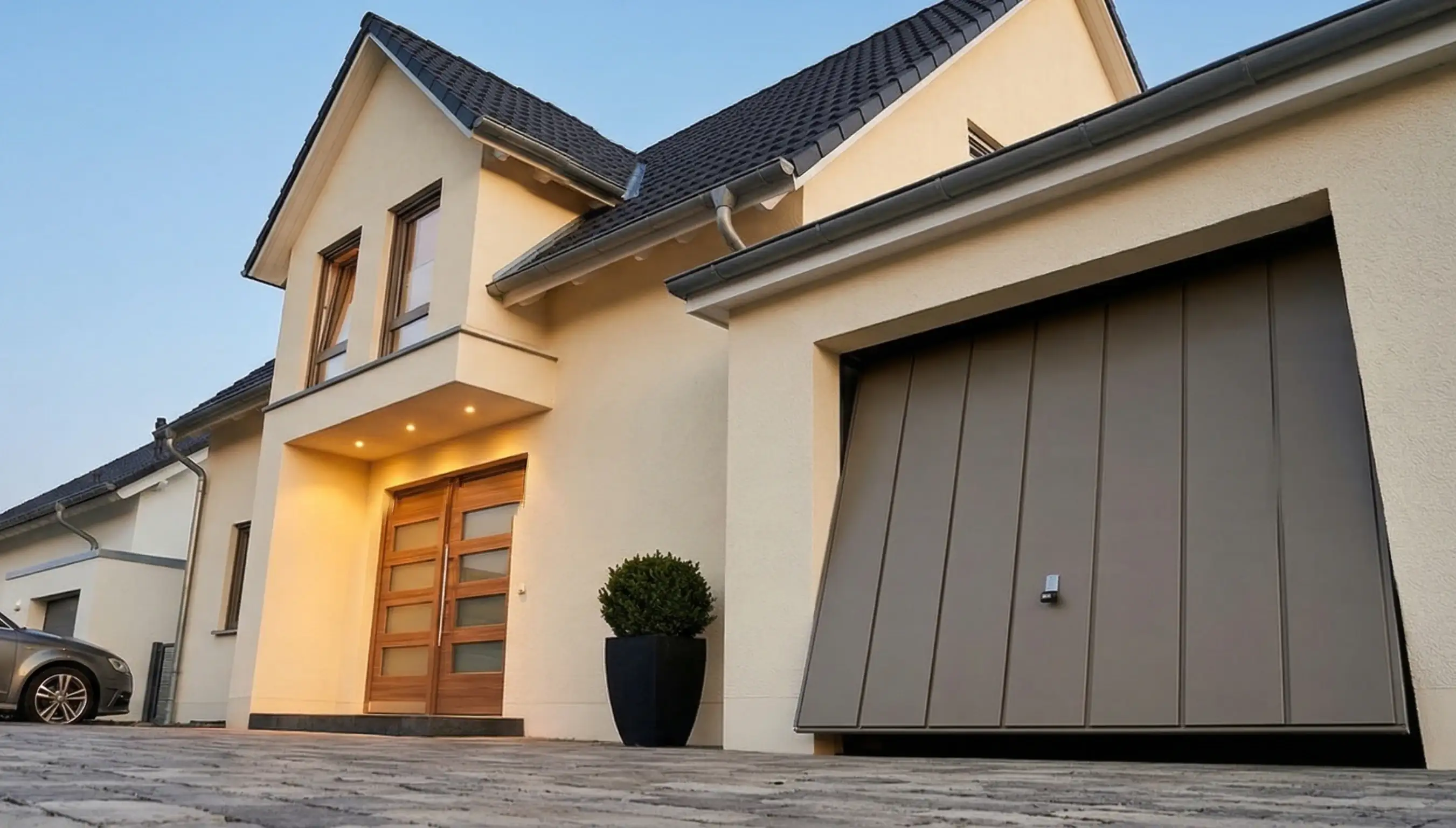 Porte de garage basculante installée sur une maison à Montpellier